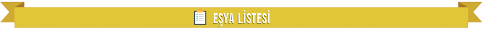 Eşya Listesi